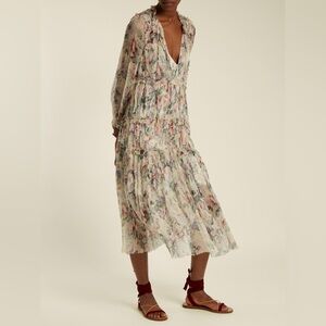 OPT XS floral sheer midi cover up